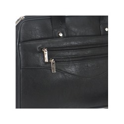 Cумка муж искусственная кожа Cantlor-G 721A-03,  2отд,  4внеш+3внут/карм,  глубина трансформер,  плечевой ремень,  черный 234317