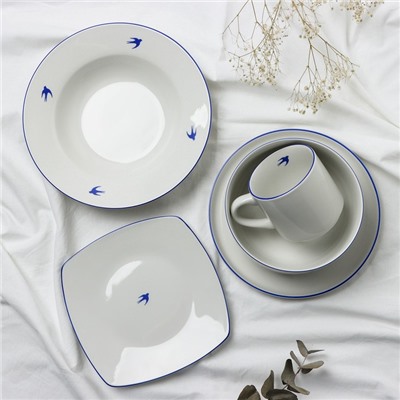 Тарелка керамическая плоская «Ласточка», 20 см, Dolce Ceramo