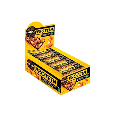 «Nut&Go», батончик Protein, миндаль с карамелью и морской солью, 40 г (упаковка 18 шт)