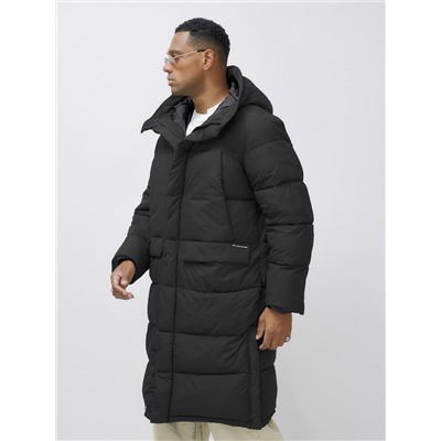 Парка MTFORCE мужская зимняя модная удлиненная спортивная черного цвета 2416_1Ch