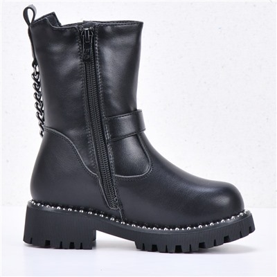 Сапоги детские B&G Black с мехом арт f361-9a