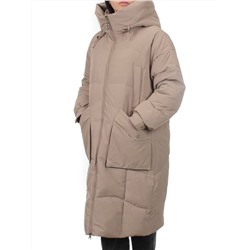 8819 DK. BEIGE Пальто зимнее женское (холлофайбер 200 гр.)