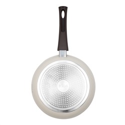 Сковорода с антипригарным покрытием д28см "Hygge", h5,3см, s3,3мм, дно д22,7см, s3,8мм, кованый алюминий, съемная бакелитовая ручка с покрытием "soft-touch", молочный/коричневый, "TalleR" (Китай) Подходит для всех видов плит, включая индукционную.