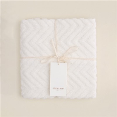 Полотенце махровое SL HOME: Geometry "Блан де Блан" 50х90 см, 83% хлопок, 17% лён, 500 г/м2