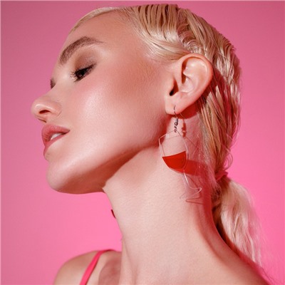 Серьги акриловые «Вино» бокалы, цвет красный