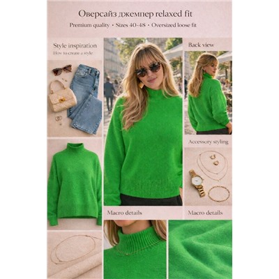 Теплая кофта relaxed fit арт.1896-1