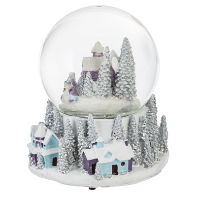GAEM Фигур декор в стекл шаре "Снеговик/Дом" (подсв, муз, вьюга, AAAх3 н/п), D 10 см, L12 W11,5 H14 см, 2