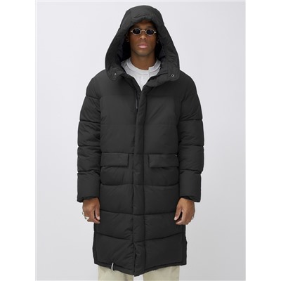 Парка MTFORCE мужская зимняя модная удлиненная спортивная черного цвета 2416_1Ch