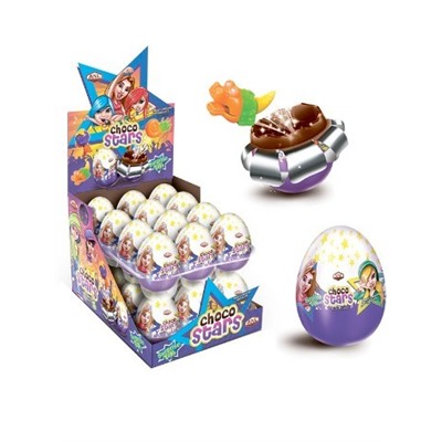 Яйцо-сюрприз из кондитерской глазури "CHOCO STARS", 24шт.