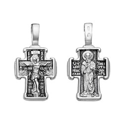 Крест (Свт.Николай) из серебра литье частичное чернение