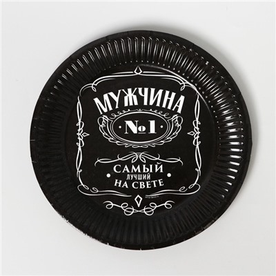Посуда одноразовая бумажная «Настоящий мужчина», 6 тарелок, 6 стаканов, 1 гирлянда