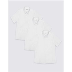 3pk Girls' Plus Fit Easy Iron School Shirts (4-18 Yrs)