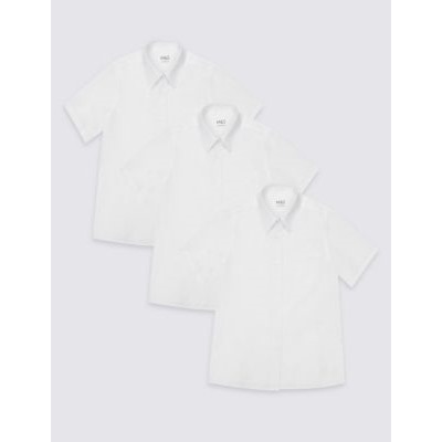 3pk Girls' Plus Fit Easy Iron School Shirts (4-18 Yrs)
