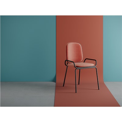 Стул Ror, Double Frame, велюр, черный/темно-красный