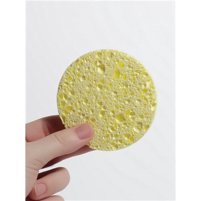 Спонж для умывания, d=8 см, жёлтый