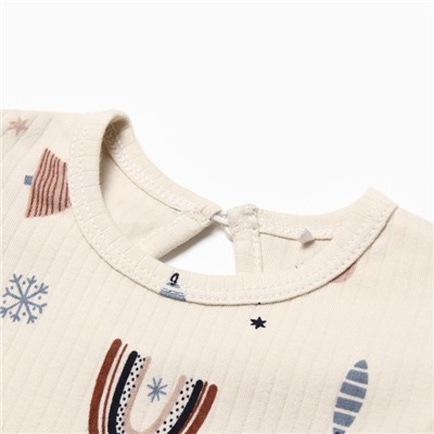 Боди детское с воланами «Крошка Я. Новогодние игрушки», рост 62-68 см