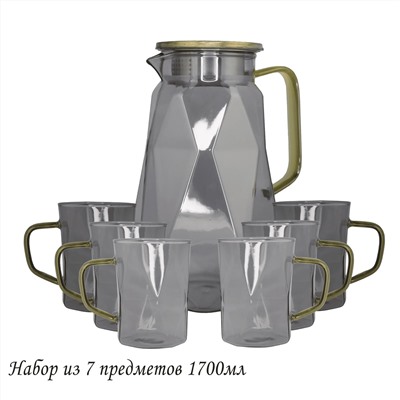 160-259 Набор графин 1700мл и 6 стаканов в под.уп.(х8)