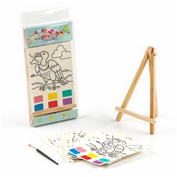 Водная раскраска «Животные», с кисточкой и мольбертом