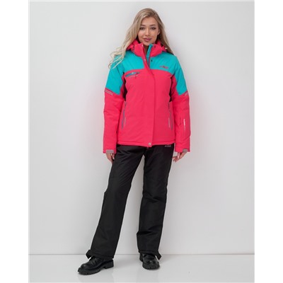 Горнолыжный костюм женский зимний УЦЕНКА малинового цвета 02810M