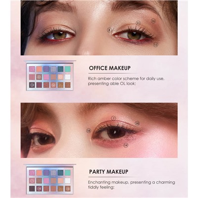 Тени для век O.TWO.O Aurora Borealis матовые 18 цветов 18 g