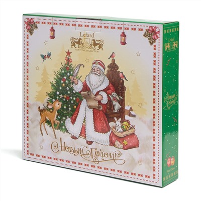 БЛЮДО-ЗВЕЗДА LEFARD "ДЕД МОРОЗ" 28*28*5 СМ КРАСНОЕ (КОР=8ШТ.)