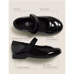 Kids' Leather Riptape School Shoes (8 Small - 1 Large)