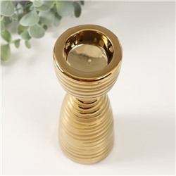 Подсвечник на 1 свечу «Зебра», d=4 см, золото, 6.5×6.5×18 см