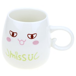 Кружка фарфоровая "Зайка малыш" 450мл, д7,3см h9,8см, с деколью, микс, в цветной коробке (Китай)
