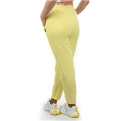 08 YELLOW Брюки спортивные женские на флисе (100% хлопок) 7986