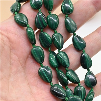 Бусы из малахита капля 10*14мм, 50см