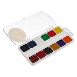 Акварель медовая «Каляка-Маляка», 12 цветов, без кисти, пластик