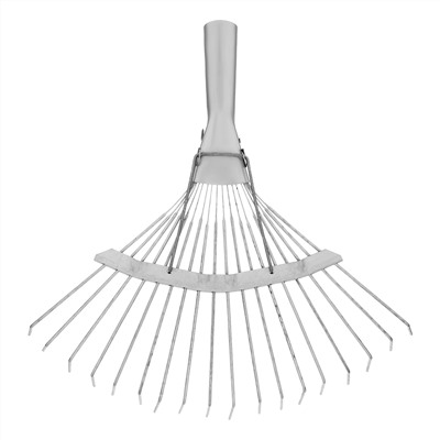 Грабли веерные стальные, 350 мм, 18 круглых зубьев, оцинкованные, без черенка, Сибртех