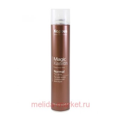 Kapous Лак аэрозольный д/волос нормал.фиксации с кератином «Magic Keratin»  500 мл.