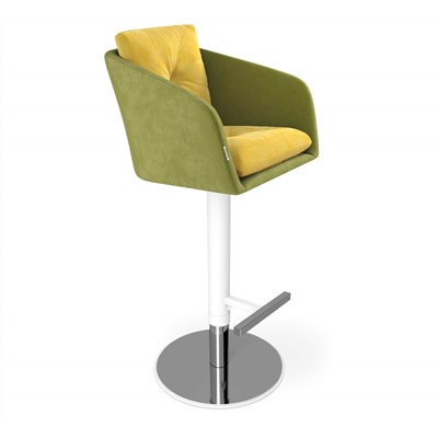 Стул барный SHT-ST43-2/S128
                        фисташковый десерт / хром / белый муар