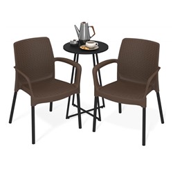 Обеденная группа SHT-DS323
                        коричневый / черный муар