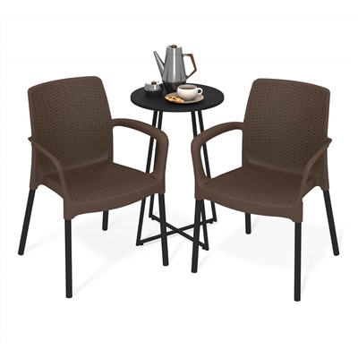 Обеденная группа SHT-DS323
                        коричневый / черный муар