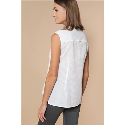 Базовая блузка из легкого хлопка с плетеной полосой