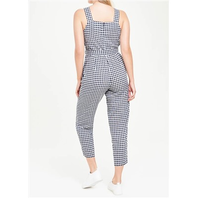 Sleeveless Gingham Jumpsuit