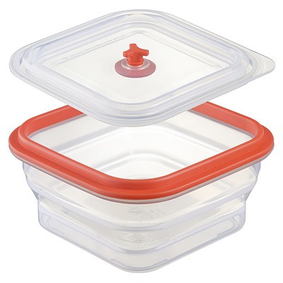 Контейнер для переноски и хранения силиконовый квадратный складной Silikobox, 600 мл, красный