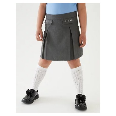 Girls' Embroided School Skirt (2-18 Yrs)