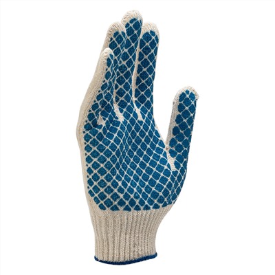 Перчатки х/б, ПВХ покрытие, "Шахматный облив", 10 класс