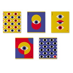 Тетрадь 96 листов в клетку ErichKrause Bauhaus, обложка мелованный картон, матовая ламинация, выборочный лак, блок офсет, 100% белизна, МИКС