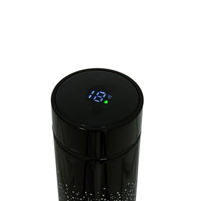 Термос Мастер К Basic, 500 мл, с ситечком, с датчиком температуры, сохраняет тепло 10 ч, нержавеющая сталь, синий, чёрный