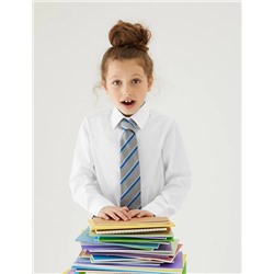 3pk Girls' Longer Length Easy Iron School Shirts (4-18 Yrs)
