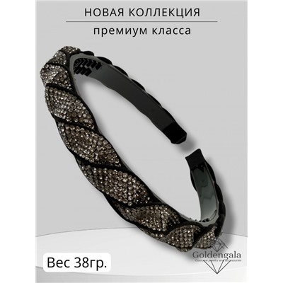 Ободок косичка для волос со стразами 6шт. Арт ОБ6А/006А