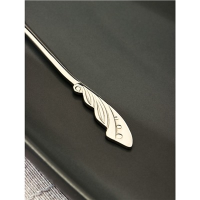 Ложка десертная из нержавеющей стали Magistro «Перо», длина 12.5 см, серебристая