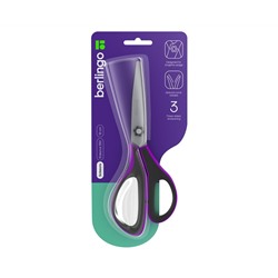Ножницы Berlingo "Easycut 350", 18см, сиреневые, эргономичные ручки, мягкие вставки, европодвес