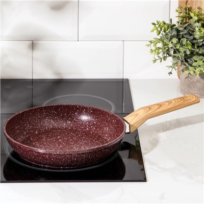 Сковорода Natural. Brown, d=22 см, ручка soft-touch, антипригарное покрытие, индукция, кованый алюминий, коричневая