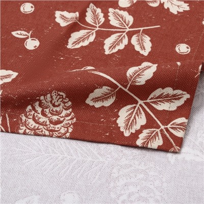 Дорожка на стол Этель New Year's plants 40×149 см, 100% хлопок, рогожка 186 г/м², красная