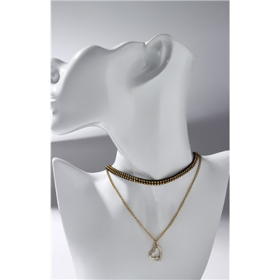 Чокер «Дуэт» сердце, цвет чёрно-золотой, L=30 см